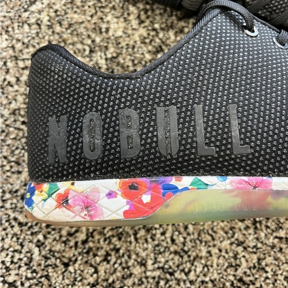 Nobull Mens Black Superfabric Floral Lace Up Training Sneakers Size 12 - Picture 4 of 9